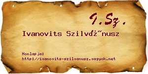 Ivanovits Szilvánusz névjegykártya